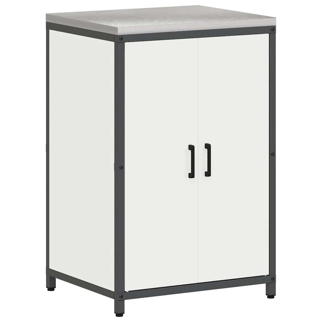 Kitchen Storage Cabinet with Shelf with Storage White Steel